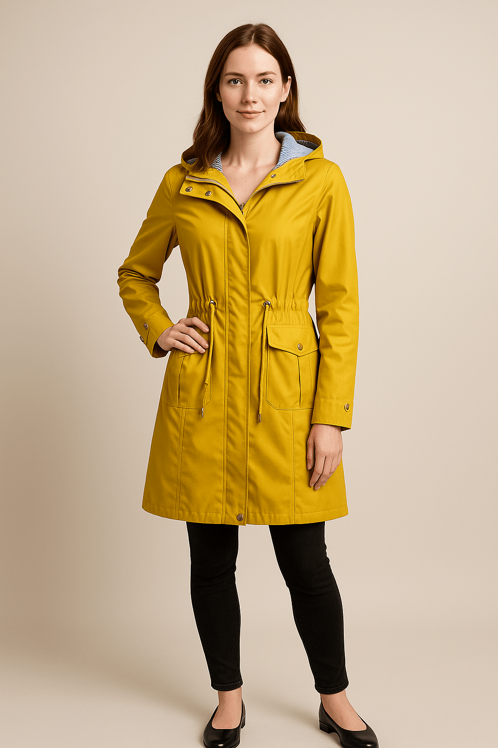 Ashford | Anaya – Women’s Waterproof Over - Knee Hooded Trench Coat with Adjustable Fit - Ashford London Clothing