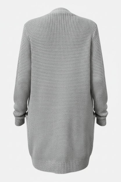 Arlona – Women’s Waffle Knit Open Front Cardigan with Pockets