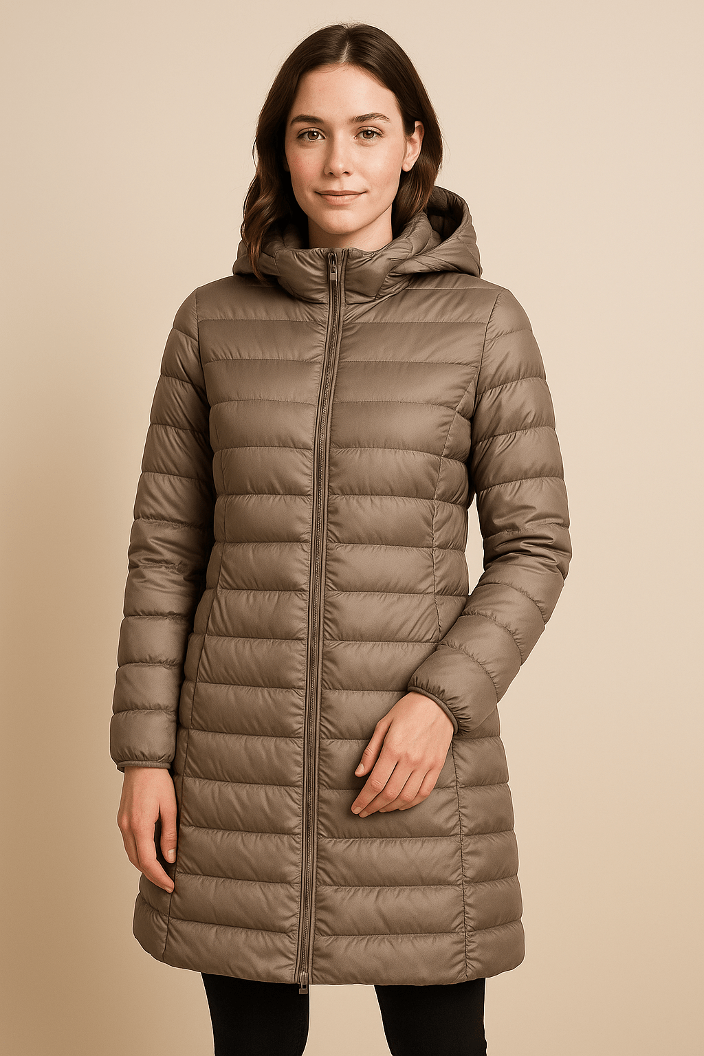 Ashford | Aubrey – Women’s Fitted Mid - Thigh Quilted Down Jacket with Hood - Ashford London Clothing