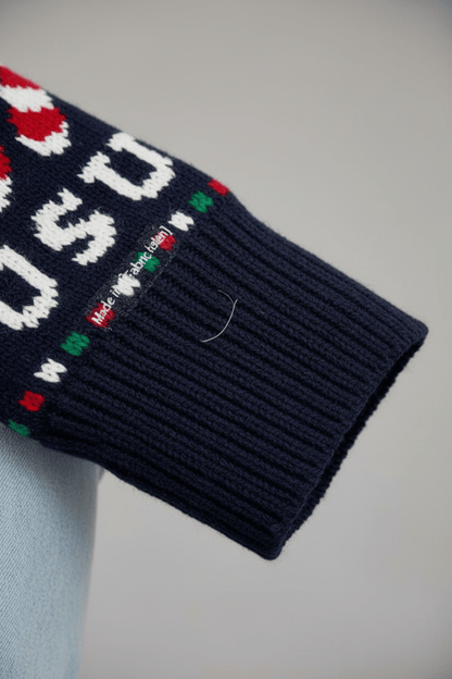 Auri – Women’s Cropped Jacquard Knit Sweatshirt with Holiday Graphic