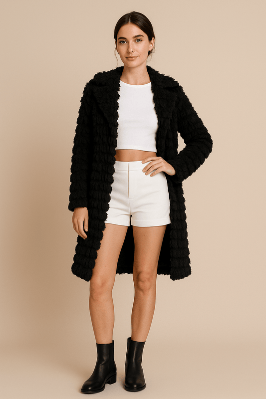 Ashford | Avelin – Women’s Longline Shaggy Knit Cardigan with Open Front - Ashford London Clothing
