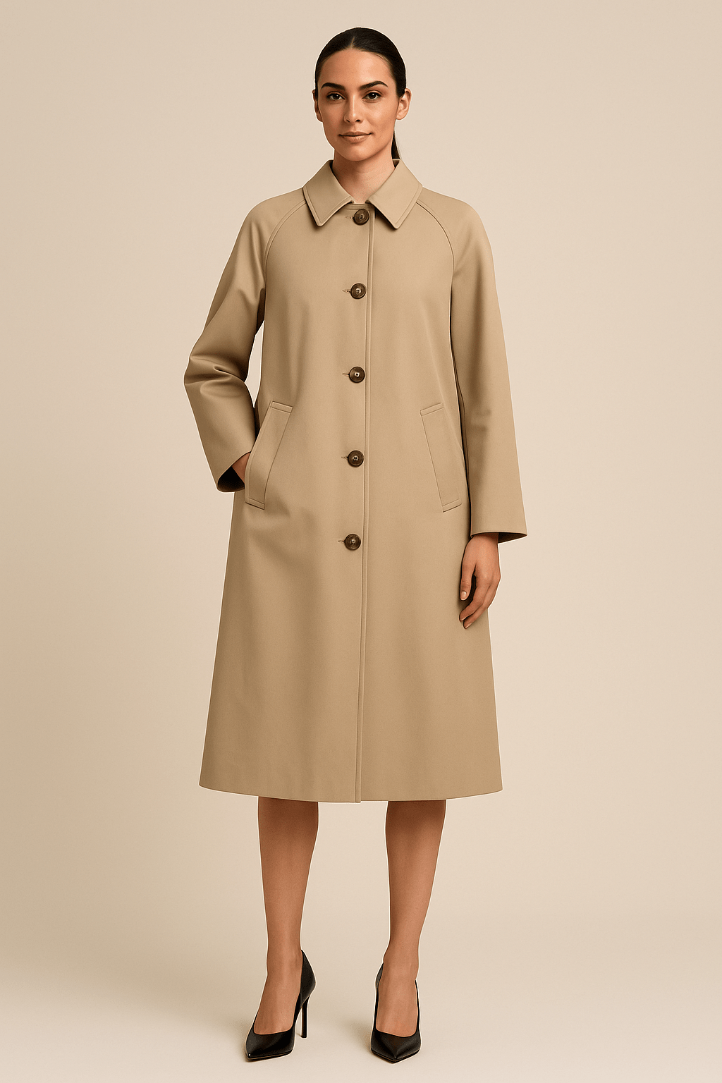 Ashford | Carys – Women’s Long Trench Coat with Checked Inner Lining - Ashford London Clothing
