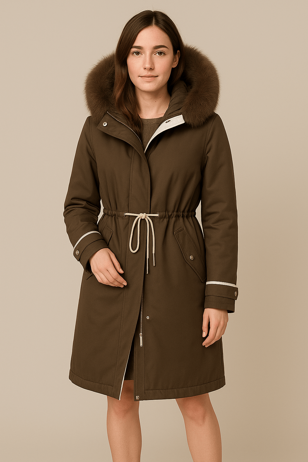 Ashford | Holla – Women’s Quilted Lining Adjustable Waist Parka Jacket - Ashford London Clothing