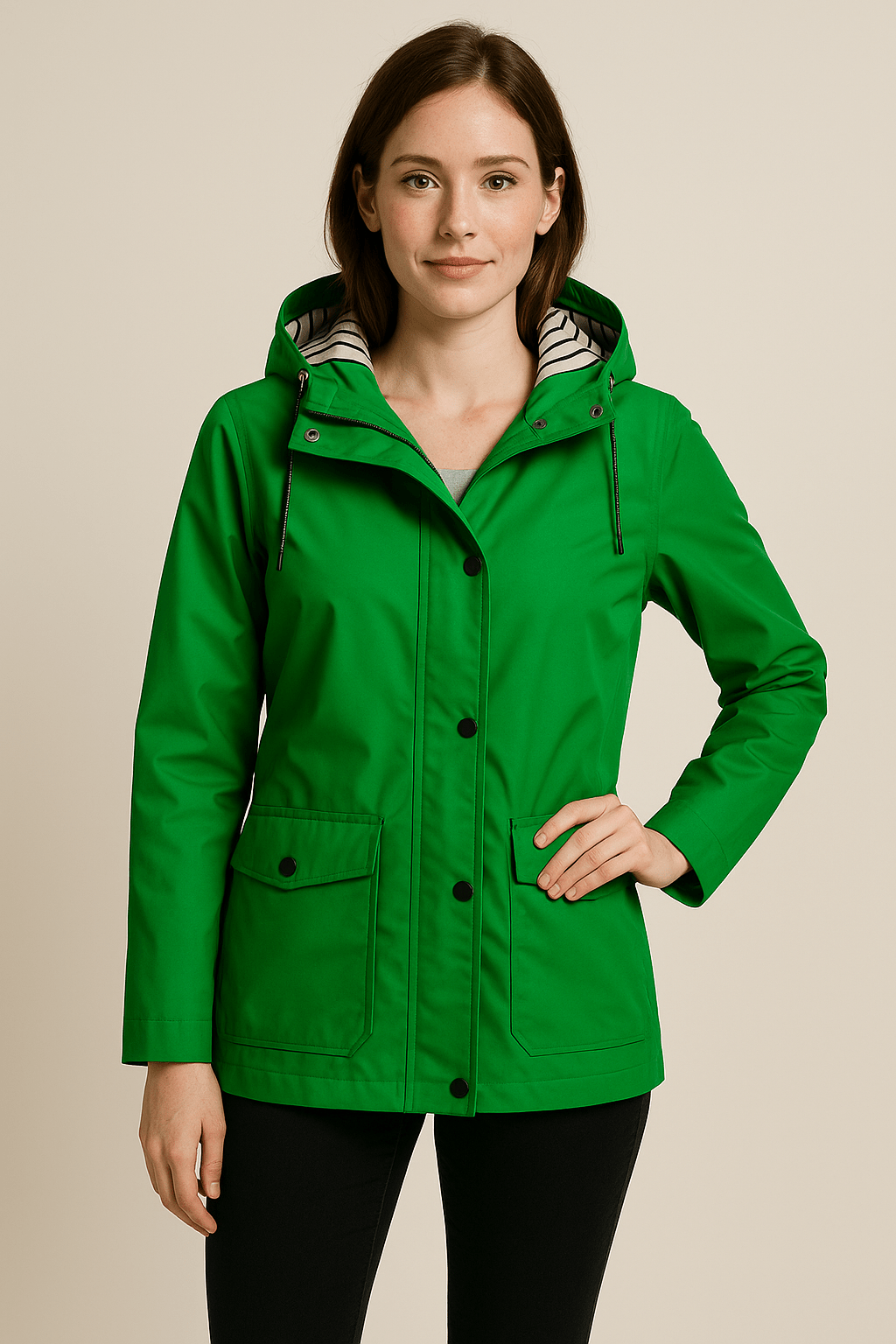Ashford | Kaia – Women’s Mid - Length Water - Resistant Raincoat – Adjustable Hood - Ashford London Clothing