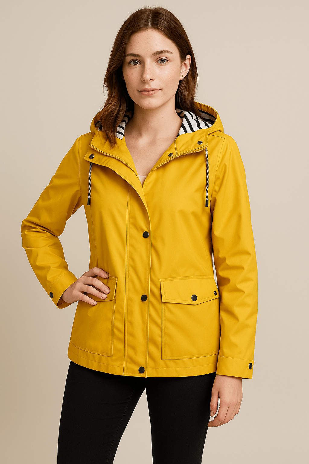 Ashford | Kaia – Women’s Mid - Length Water - Resistant Raincoat – Adjustable Hood - Ashford London Clothing