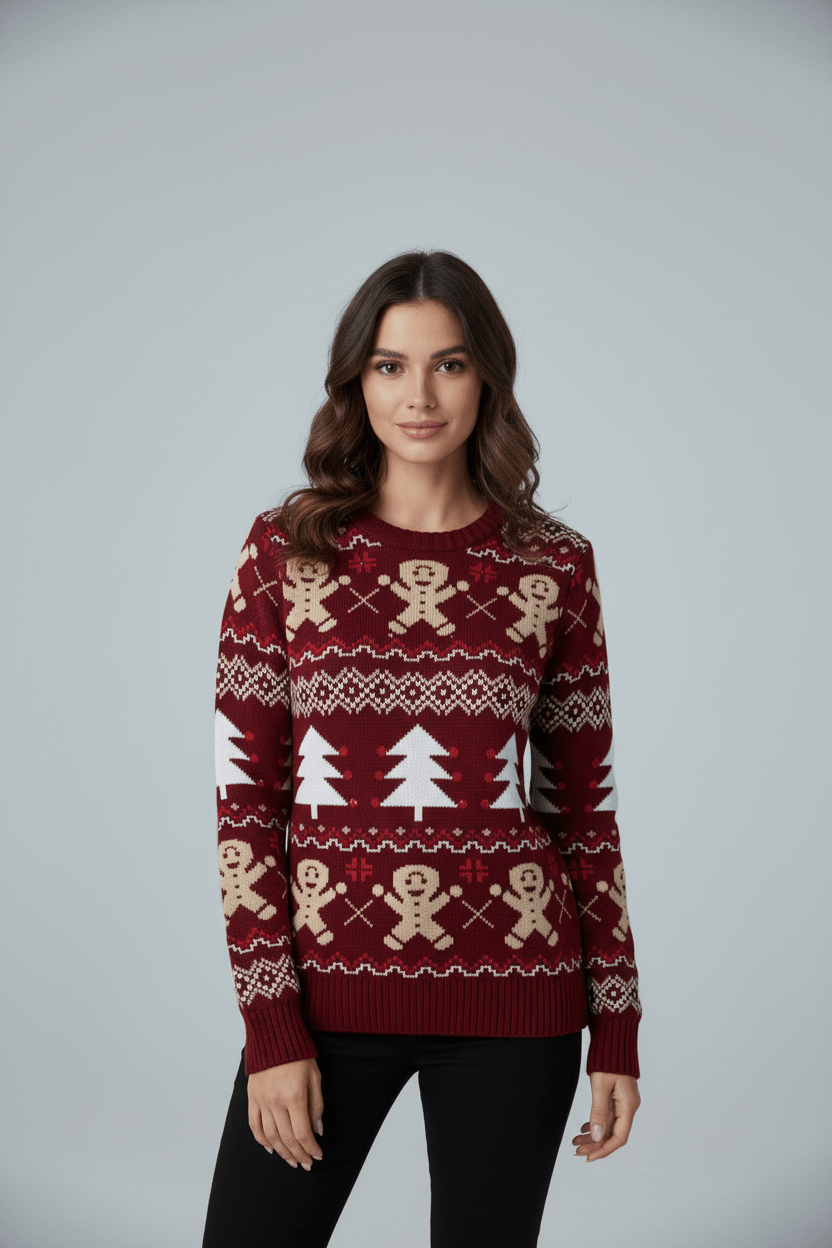 Ashford | Lune – Women’s Relaxed Jacquard Knit Sweatshirt with Holiday Pattern - Ashford London Clothing