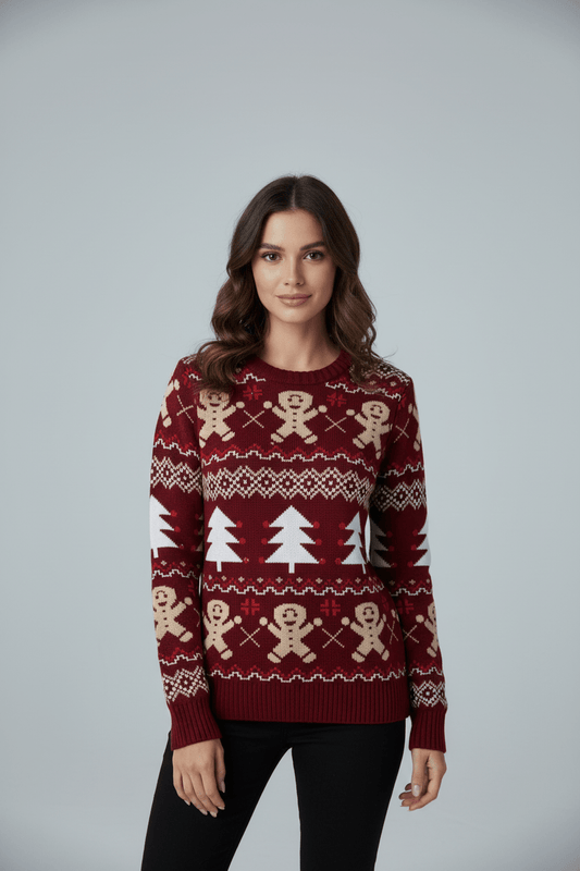 Ashford | Lune – Women’s Relaxed Jacquard Knit Sweatshirt with Holiday Pattern - Ashford London Clothing