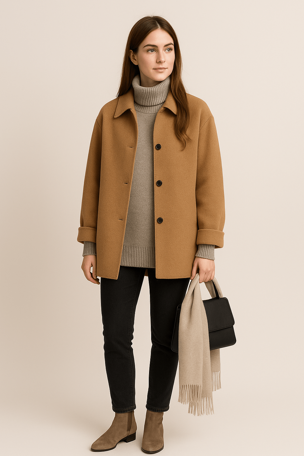 Ashford | Marisol – Women’s Wool - Blend Coat with Button Closure and Pockets - Ashford London Clothing