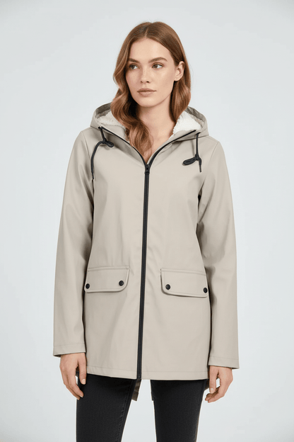 Ashford | Meera – Women’s Waterproof Fleece - Lined Hooded Trench Coat with Tailored Fit - Ashford London Clothing