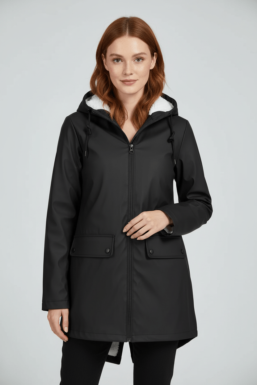 Ashford | Meera – Women’s Waterproof Fleece - Lined Hooded Trench Coat with Tailored Fit - Ashford London Clothing