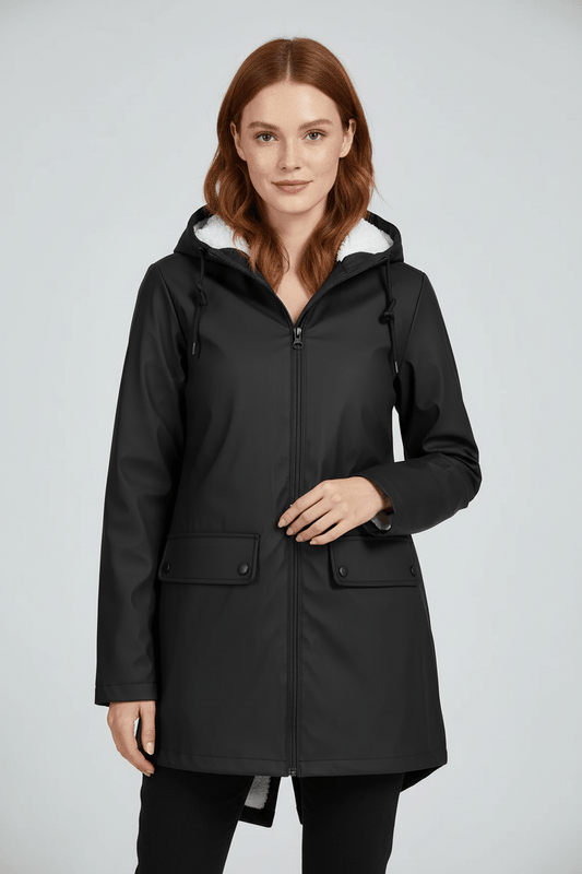 Ashford | Meera – Women’s Waterproof Fleece - Lined Hooded Trench Coat with Tailored Fit - Ashford London Clothing