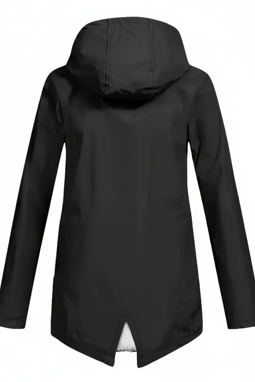 Meera – Women’s Waterproof Fleece-Lined Hooded Trench Coat with Tailored Fit