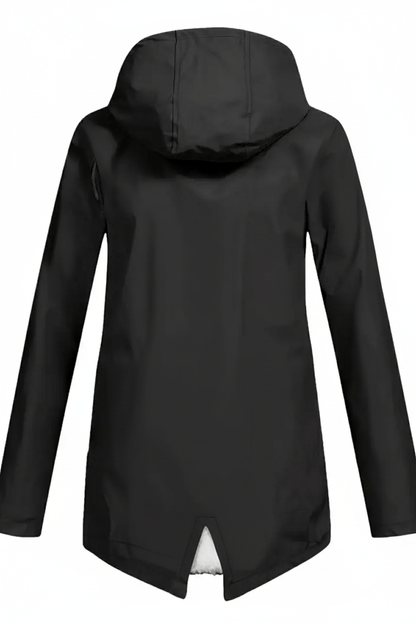 Meera – Women’s Waterproof Fleece-Lined Hooded Trench Coat with Tailored Fit