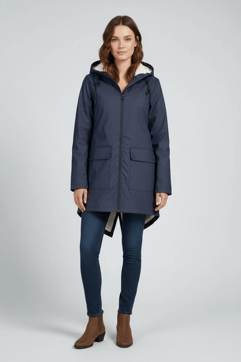 Ashford | Meera – Women’s Waterproof Fleece - Lined Hooded Trench Coat with Tailored Fit - Ashford London Clothing