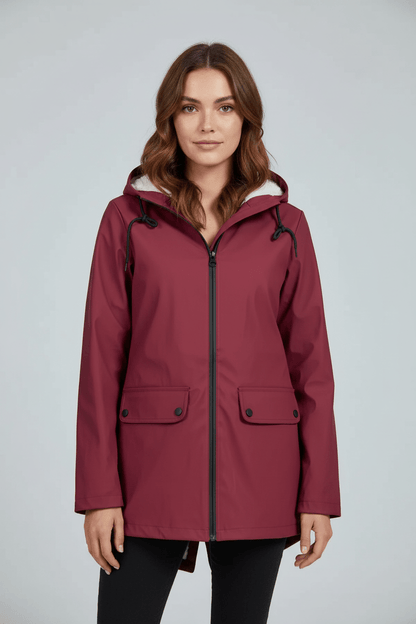 Ashford | Meera – Women’s Waterproof Fleece - Lined Hooded Trench Coat with Tailored Fit - Ashford London Clothing