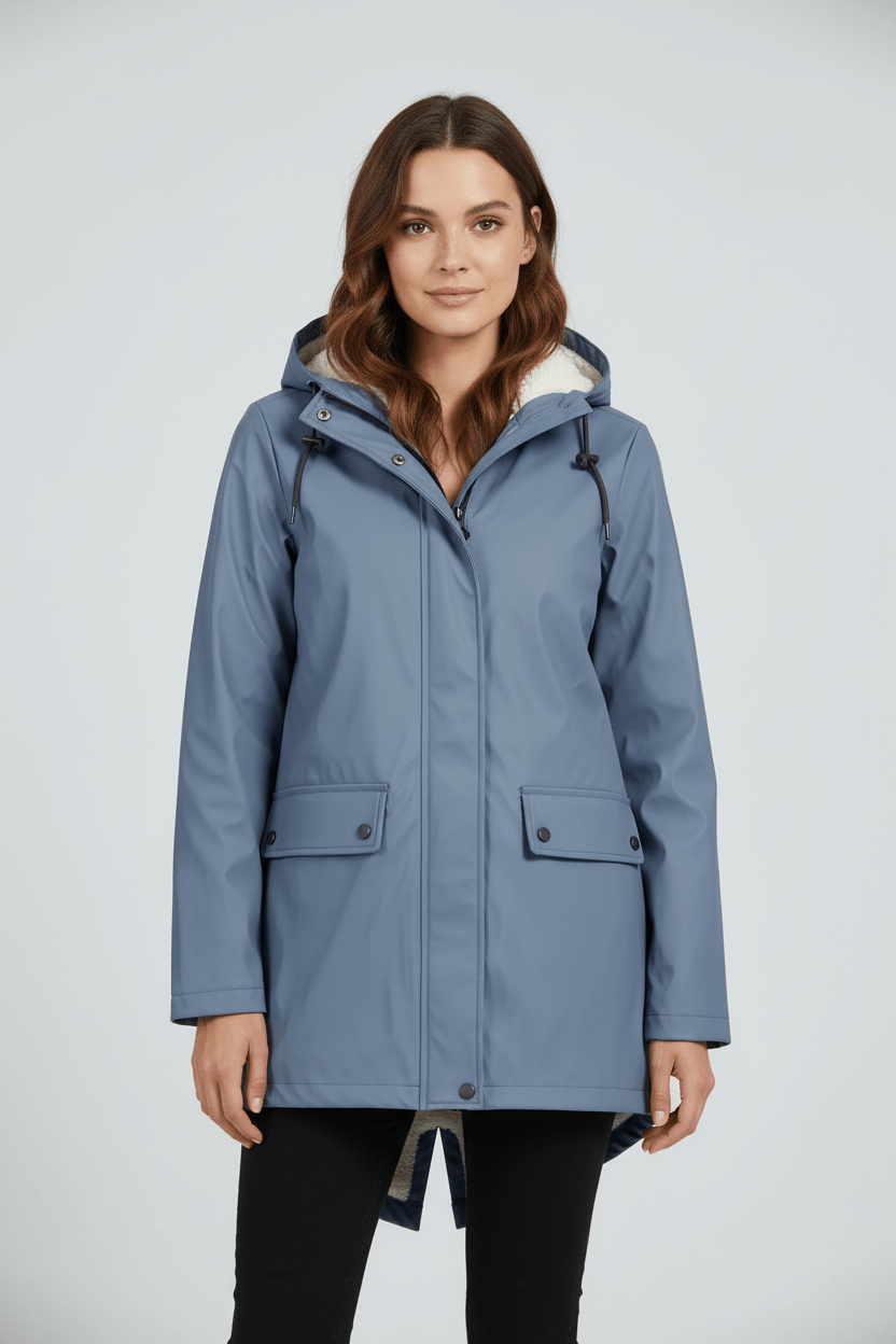 Ashford | Meera – Women’s Waterproof Fleece - Lined Hooded Trench Coat with Tailored Fit - Ashford London Clothing