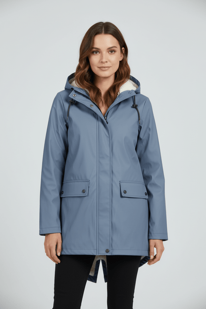 Ashford | Meera – Women’s Waterproof Fleece - Lined Hooded Trench Coat with Tailored Fit - Ashford London Clothing