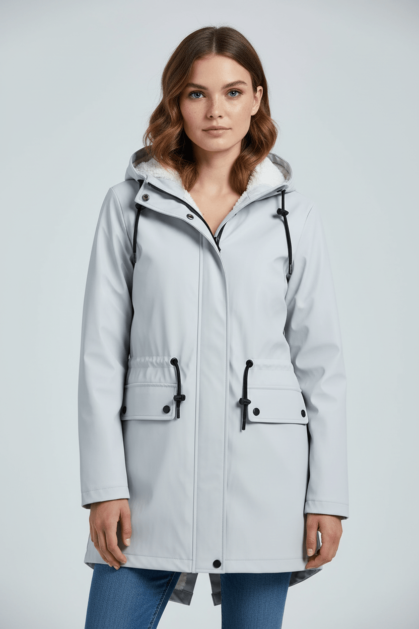 Ashford | Meera – Women’s Waterproof Fleece - Lined Hooded Trench Coat with Tailored Fit - Ashford London Clothing