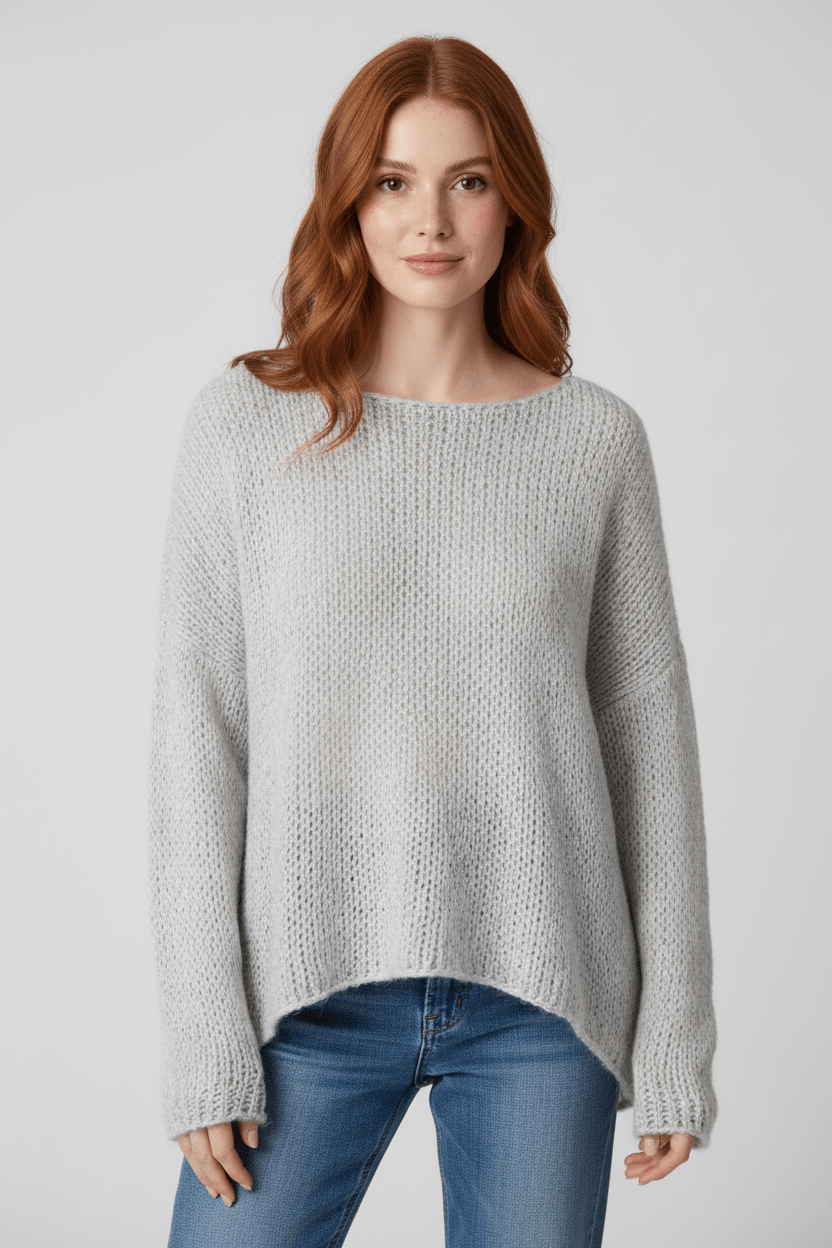 Ashford | Sana – Women’s Oversized Wool Blend Sweater with Off - Shoulder Design - Ashford London Clothing