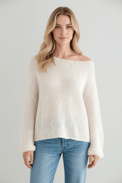 Ashford | Sana – Women’s Oversized Wool Blend Sweater with Off - Shoulder Design - Ashford London Clothing