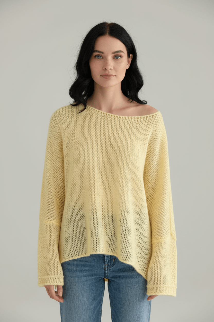 Ashford | Sana – Women’s Oversized Wool Blend Sweater with Off - Shoulder Design - Ashford London Clothing