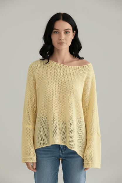 Ashford | Sana – Women’s Oversized Wool Blend Sweater with Off - Shoulder Design - Ashford London Clothing