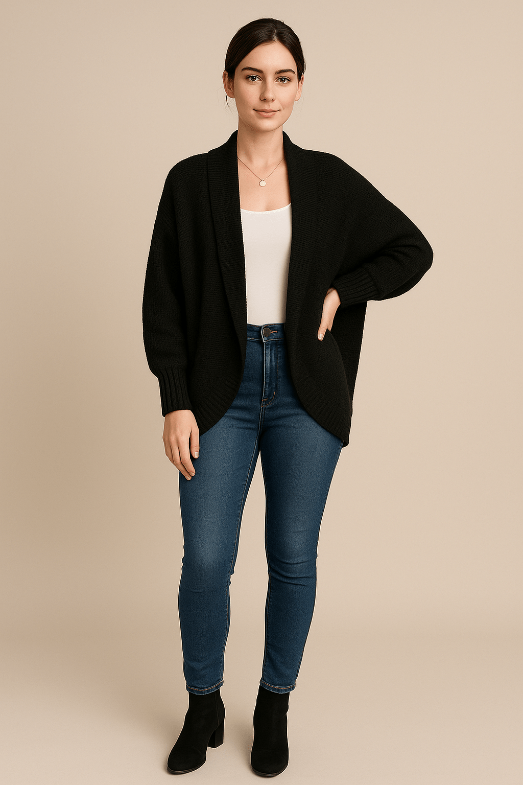 Ashford | Tilda – Women’s Oversized Open - Front Knit Cardigan with Ribbed Hem - Ashford London Clothing