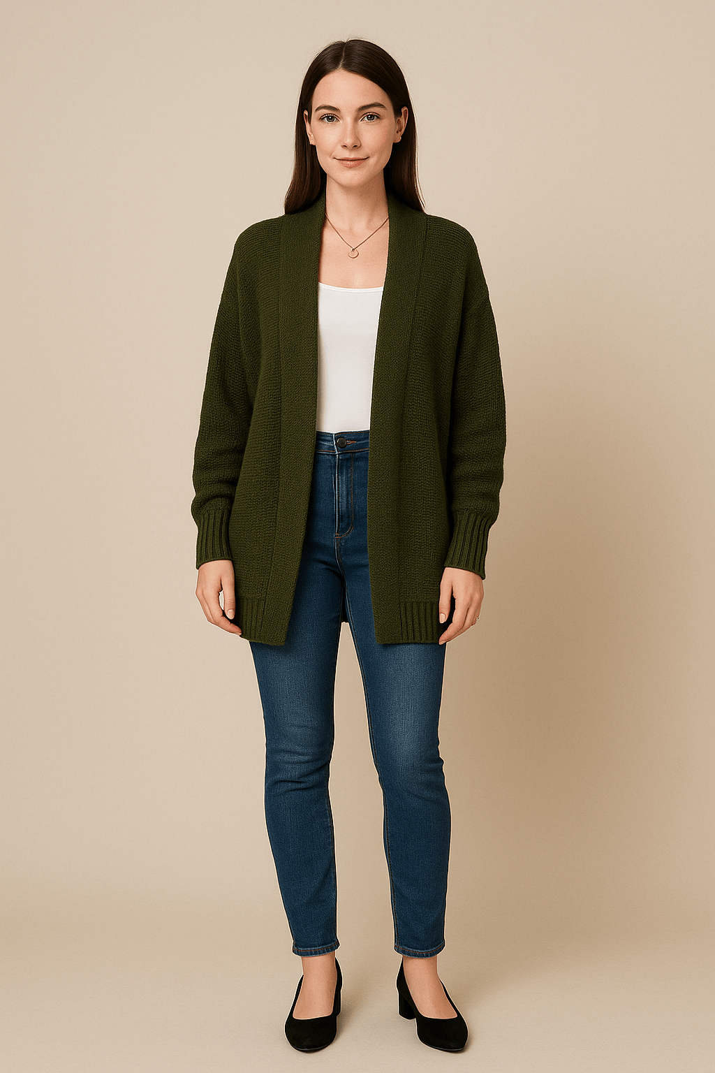 Ashford | Tilda – Women’s Oversized Open - Front Knit Cardigan with Ribbed Hem - Ashford London Clothing