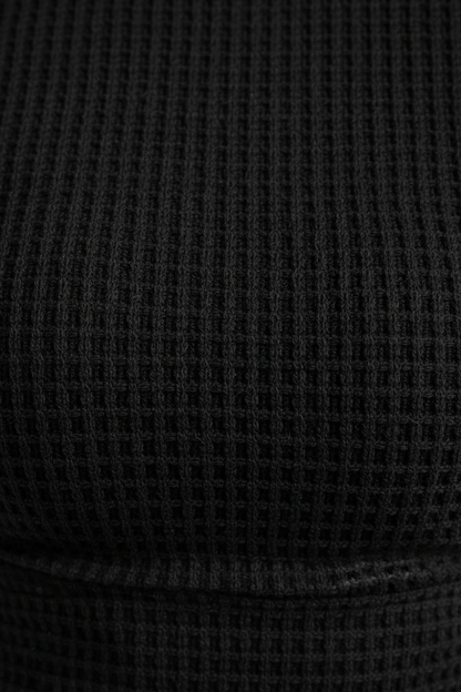 Zylia – Women’s Slim Fit Cropped Waffle Knit Sweatshirt with High Neck